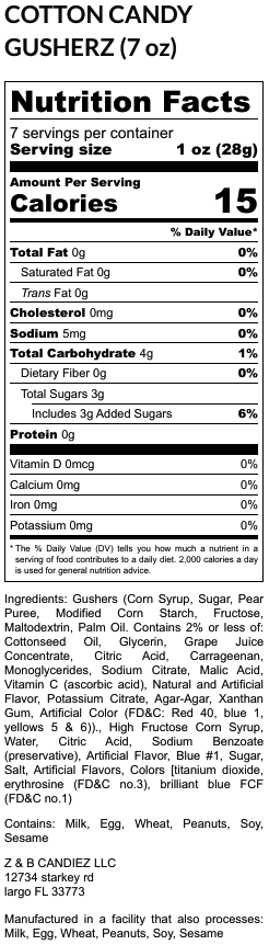 COTTON CANDY GUSHERZ