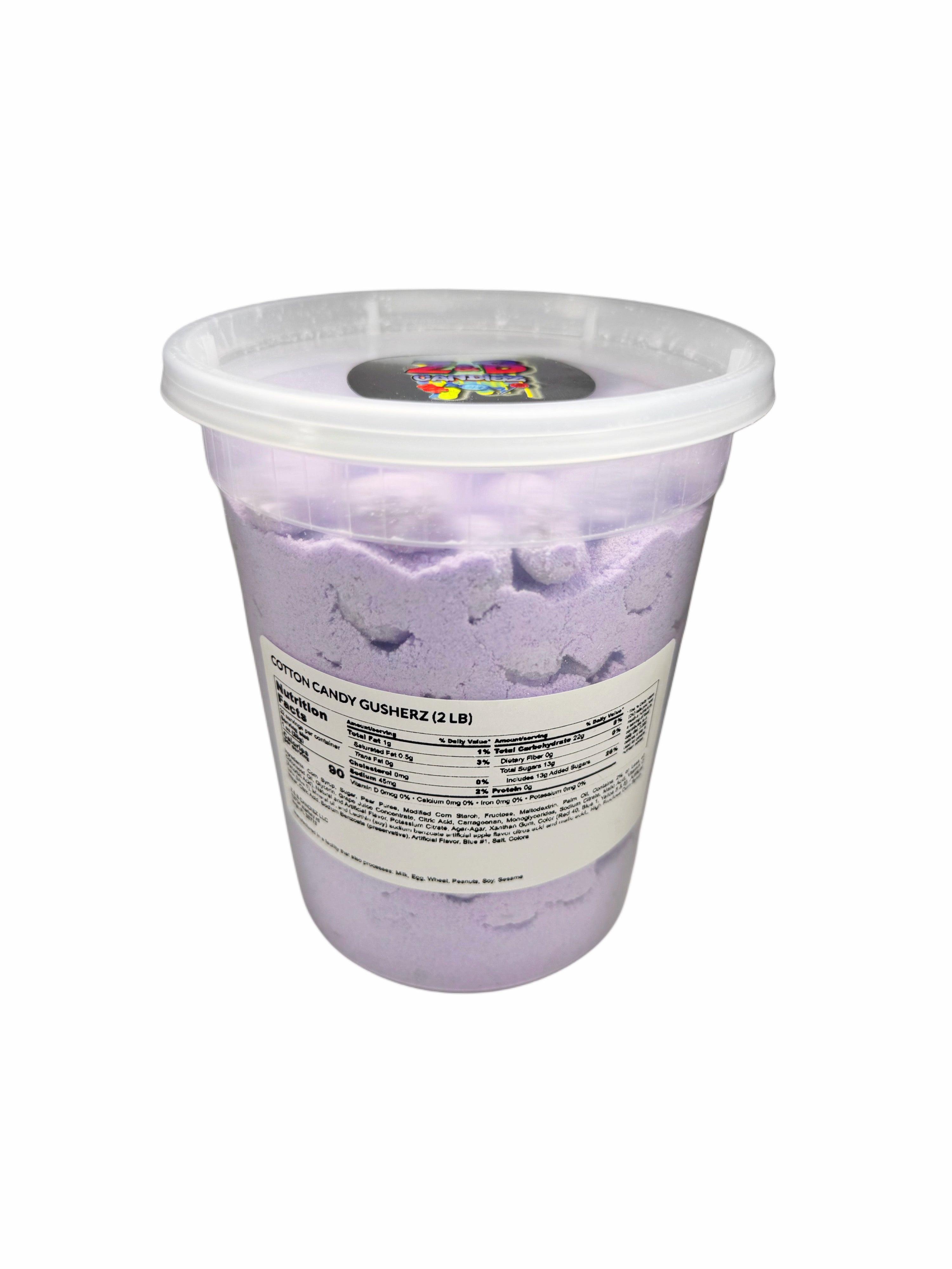 COTTON CANDY GUSHERZ (sour or sweet) (multiple sizes) – Z&B CANDIEZ